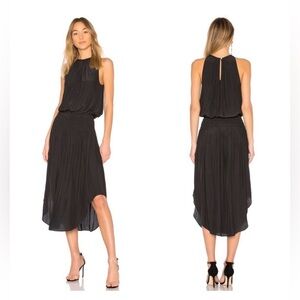 Ramy Brook Audrey Blouson Midi Dress Black M